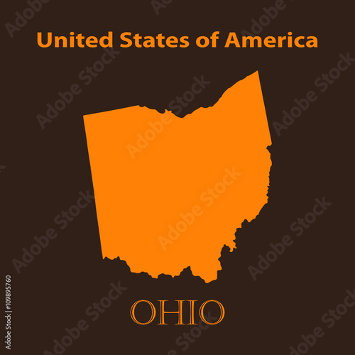Orange Ohio map - vector illustration. photo