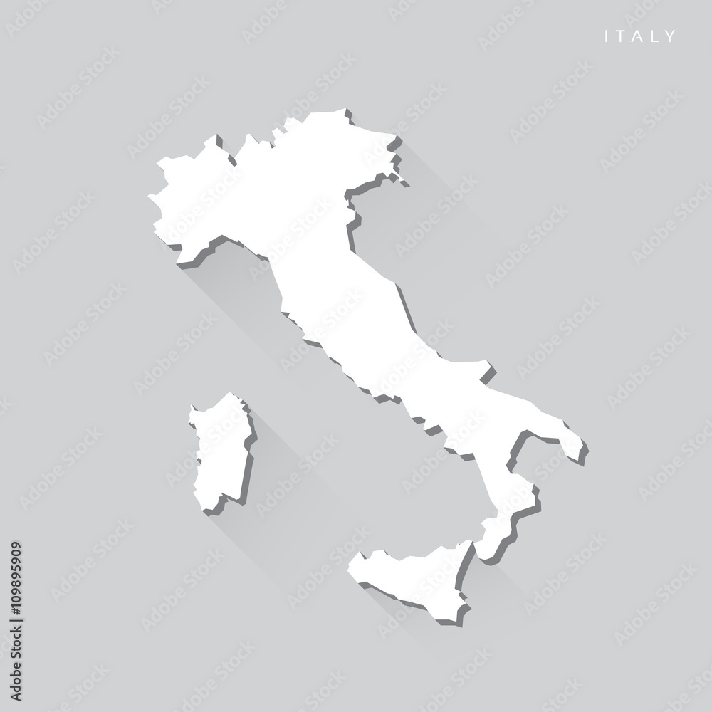 Obraz premium Italy Long Shadow Vector Map