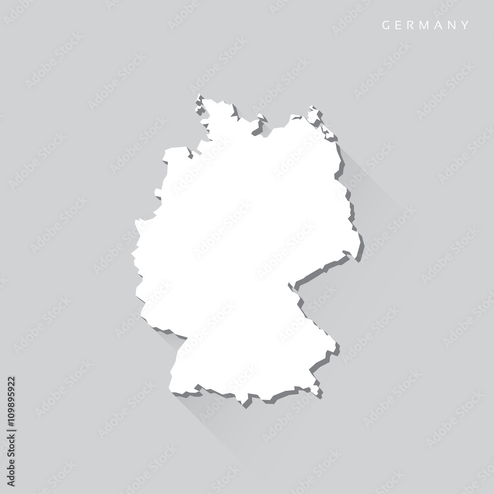 Germany Long Shadow Vector Map