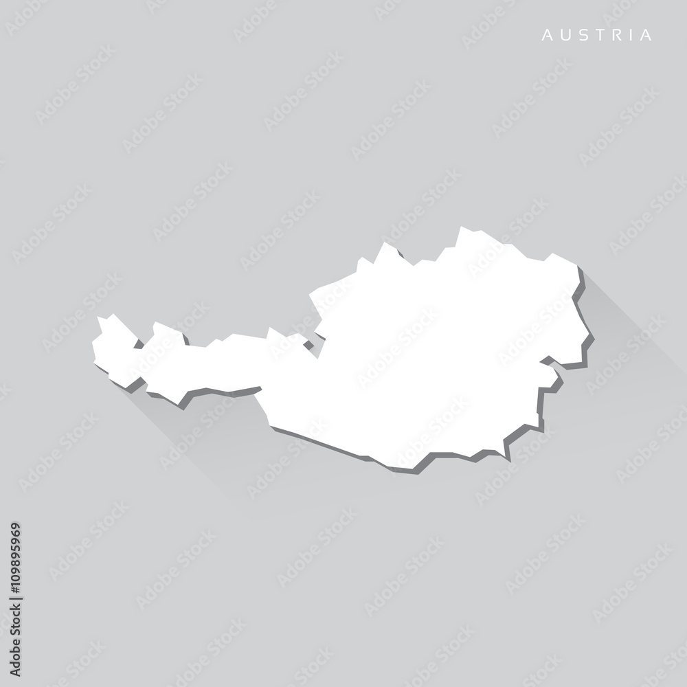 Austria Long Shadow Vector Map