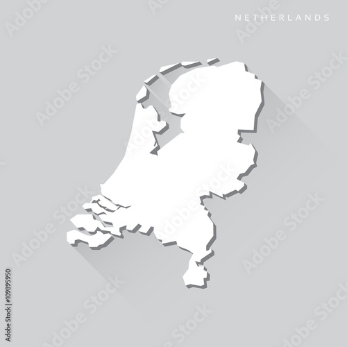 Netherlands Long Shadow Vector Map