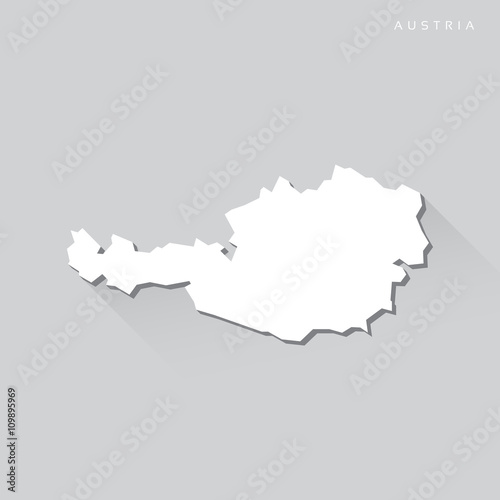 Austria Long Shadow Vector Map