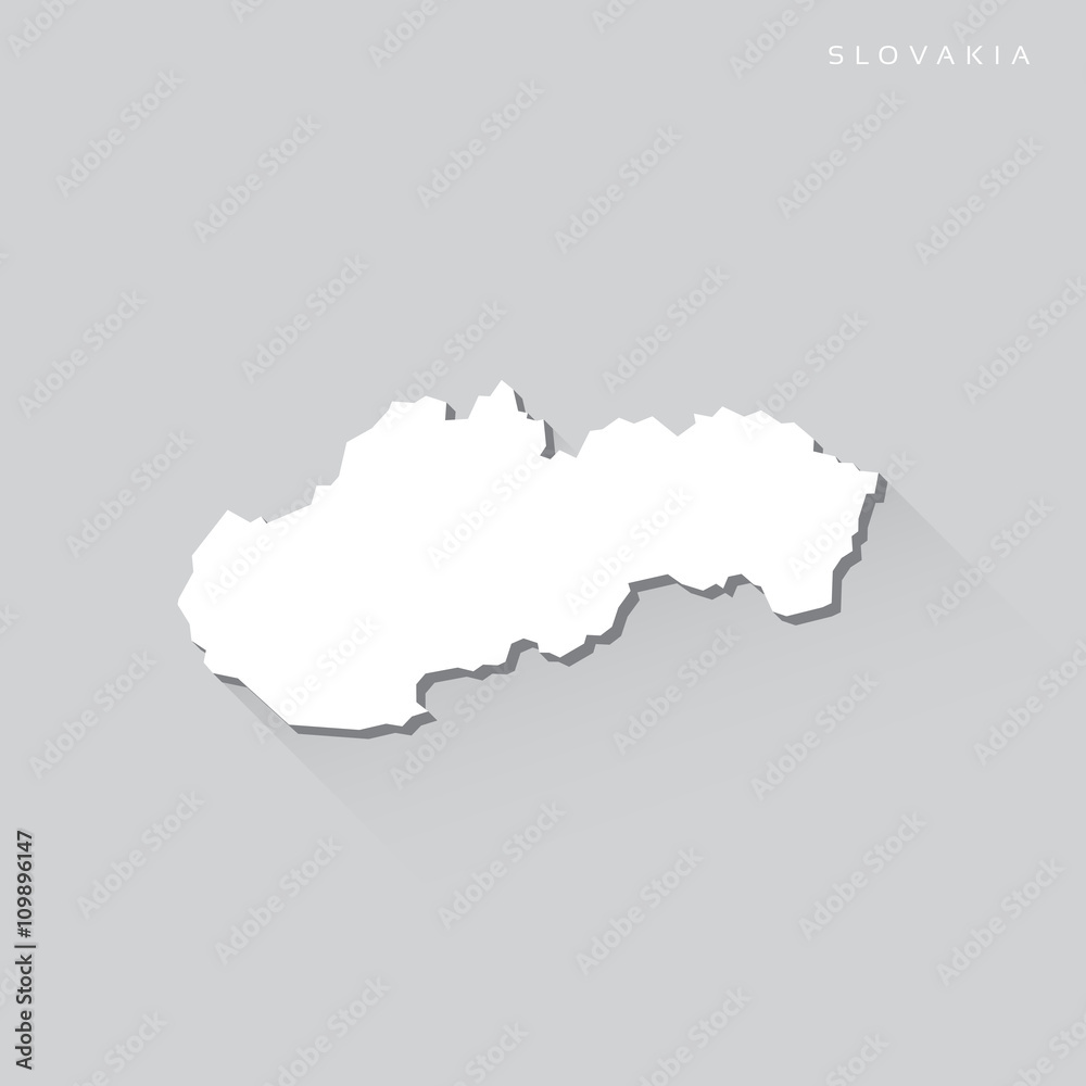 Slovakia Long Shadow Vector Map