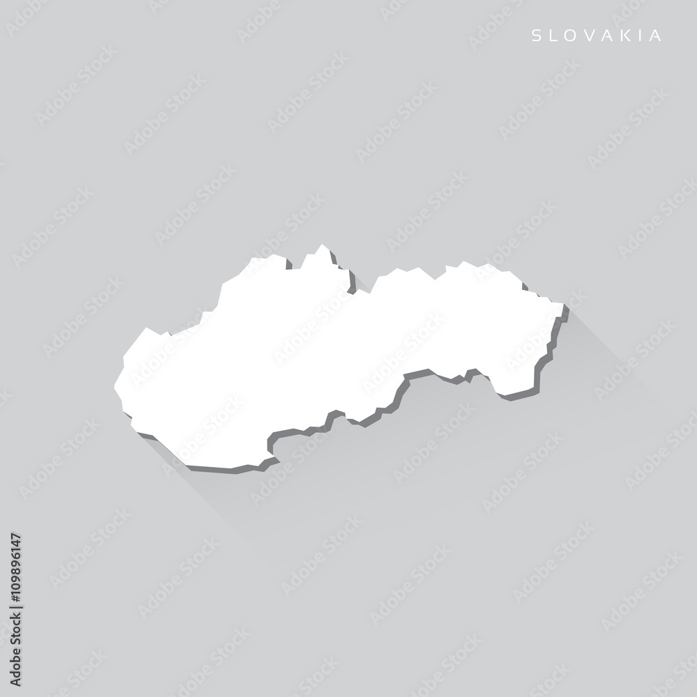 Fototapeta premium Slovakia Long Shadow Vector Map