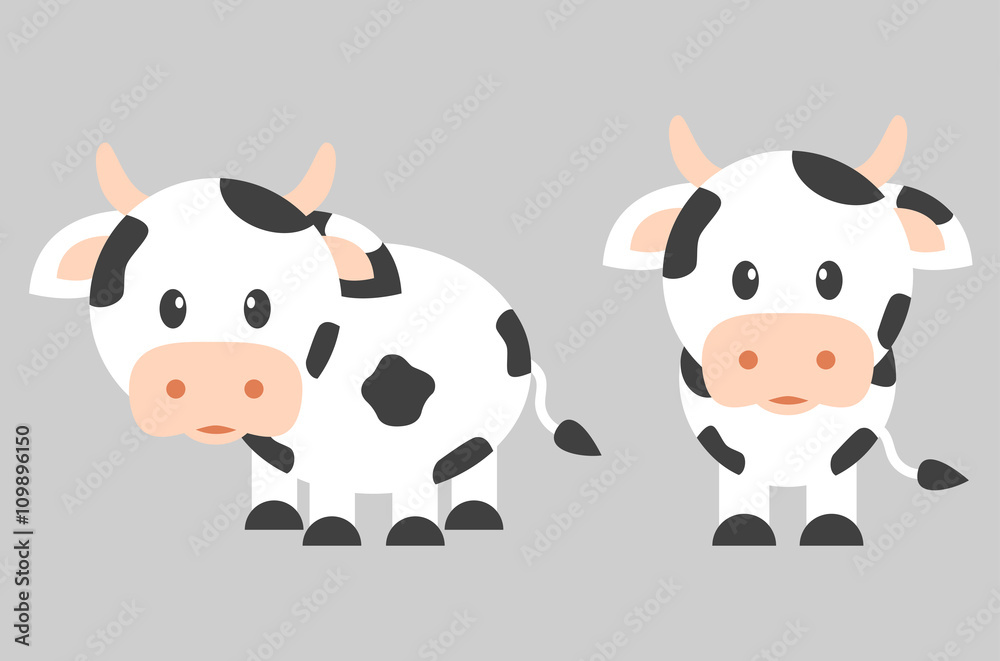 cartoon cow set cartoon cow set