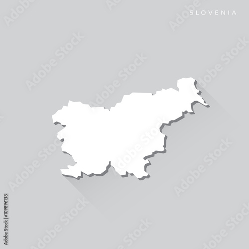 Slovenia Long Shadow Vector Map