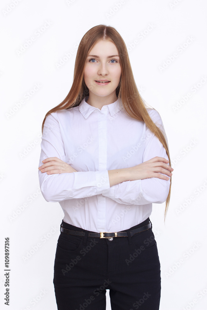 Happy smiling beautiful young businesswoman Happy smiling beautiful young businesswoman