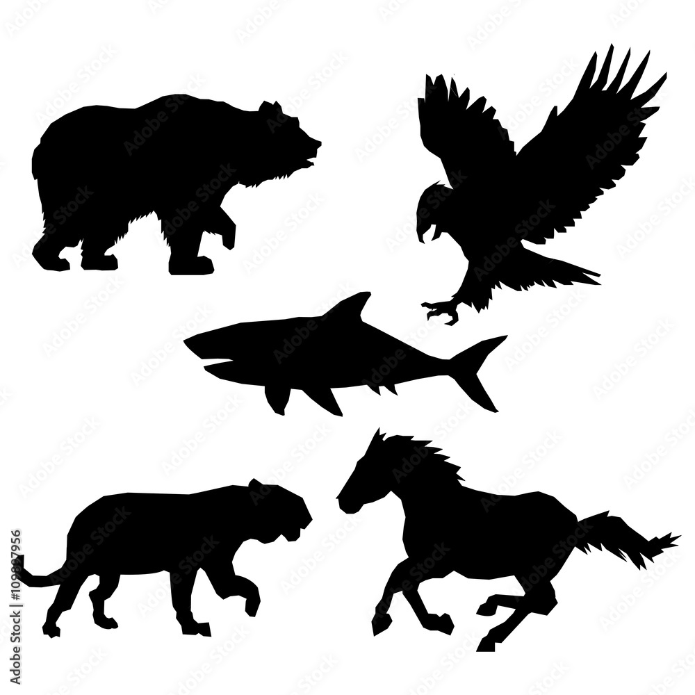 Animal design. silhouette  concept.animal  collection, vector illustration