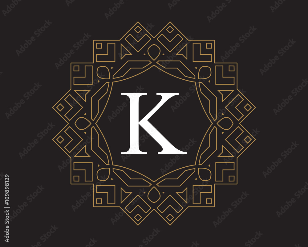 K  Monogram Vintage Classic Letter Logo for Luxury  Business