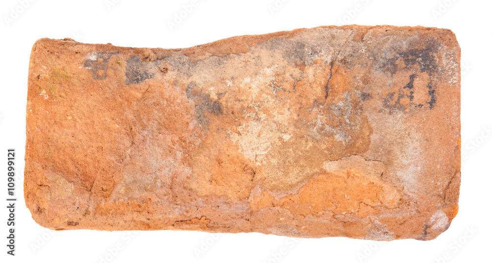 Brick red clay isolated on white background