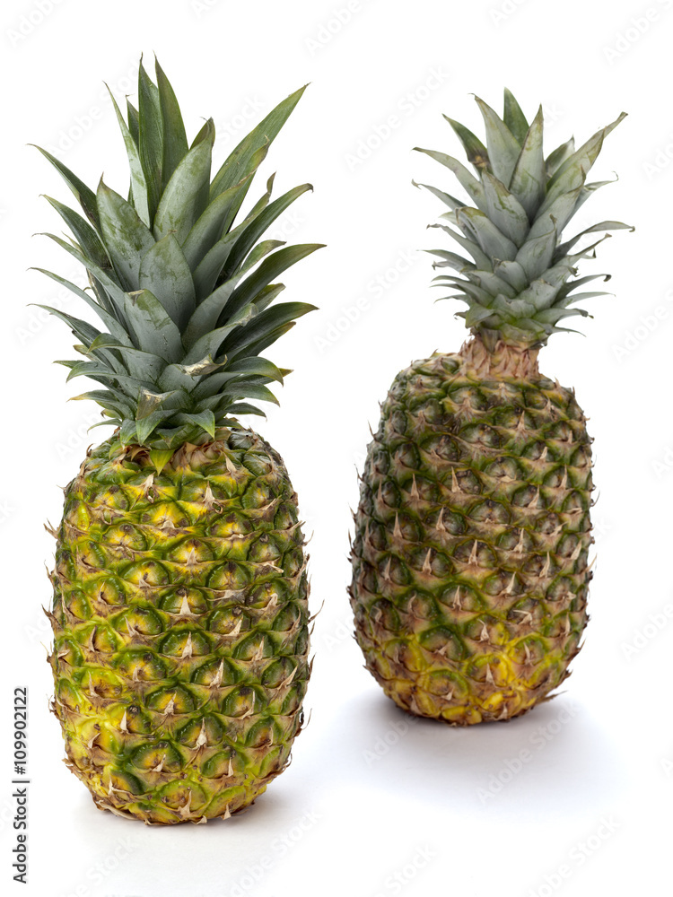 Obraz premium Two Pineapples on White