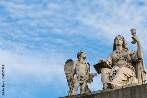 Turin, Italy - January 2016: Faith Statue