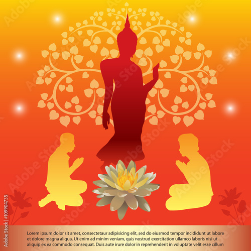 Buddhism banner vector illustration