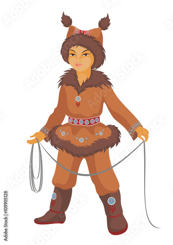 the little boy the Chukchi in a national suit