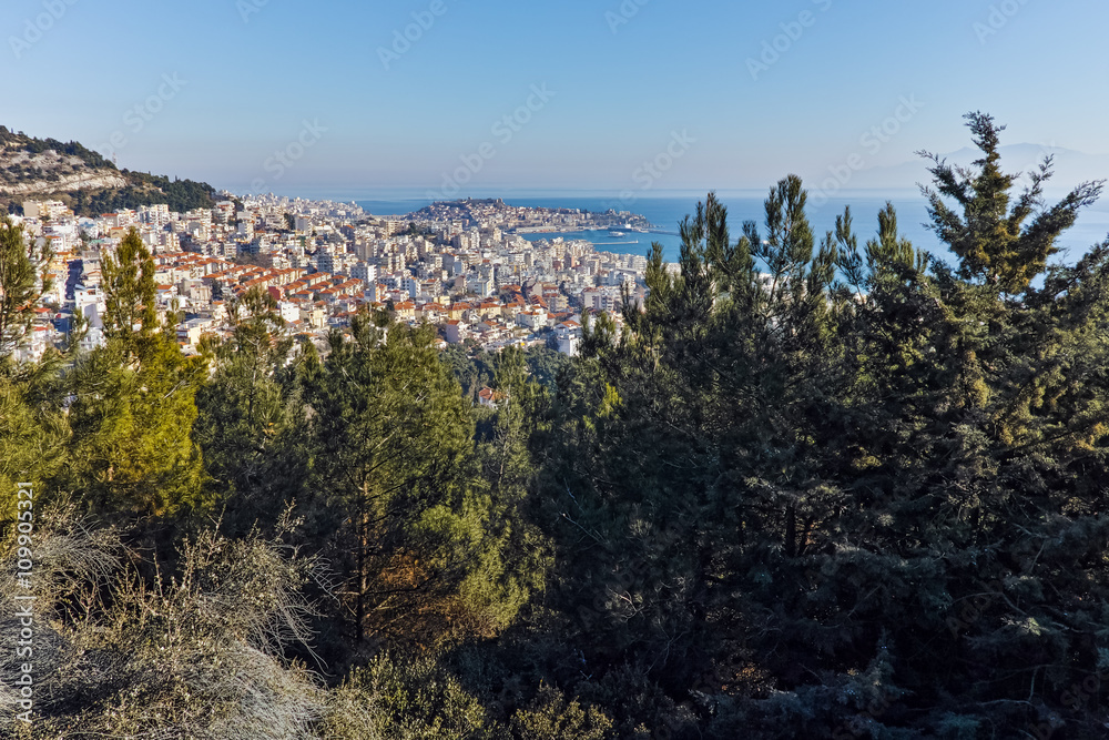 Panoramic view to city of Kavala, East Macedonia and Thrace, Greece Panoramic view to city of Kavala, East Macedonia and Thrace, Greece