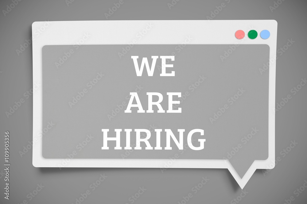 Composite image of we are hiring message Composite image of we are hiring message