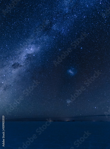 Fotografía ウユニの天の川と、大小マゼラン星雲。
Uyuni Milkyway, Large and Small Magellani galaxies