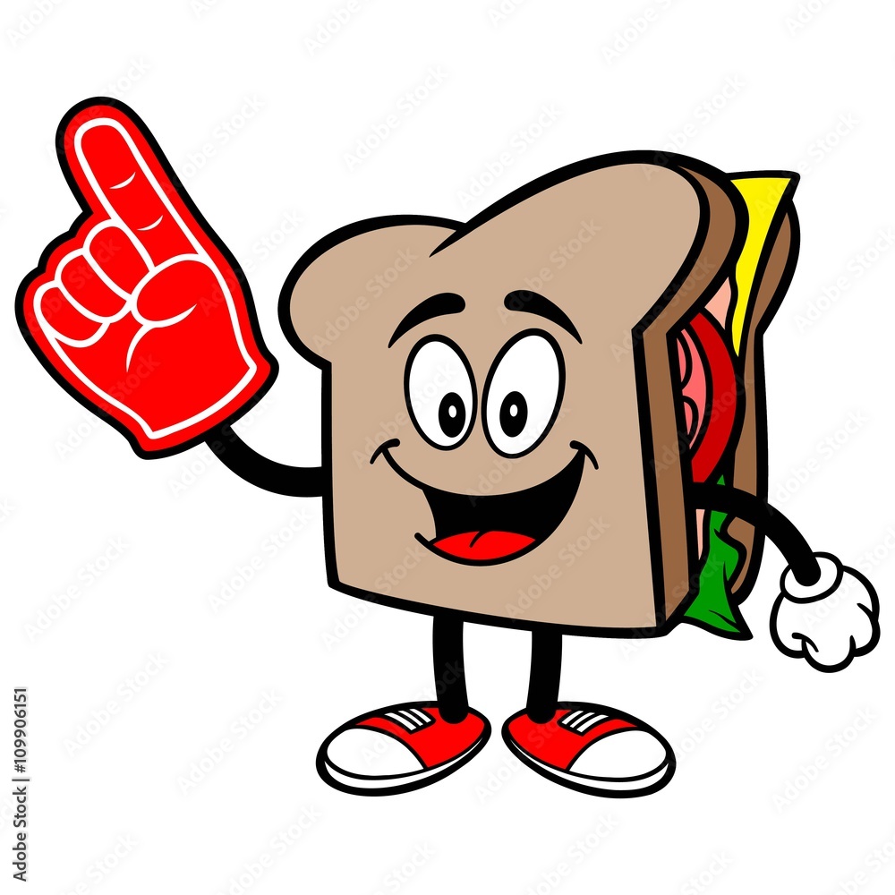 Sandwich with a Foam Finger Sandwich with a Foam Finger