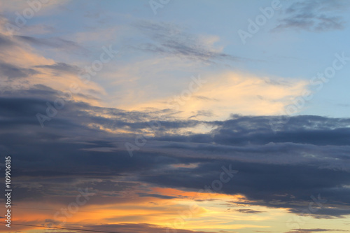 Natural background of the colorful sky and cloud, During the time sunrise and sunset © goodze