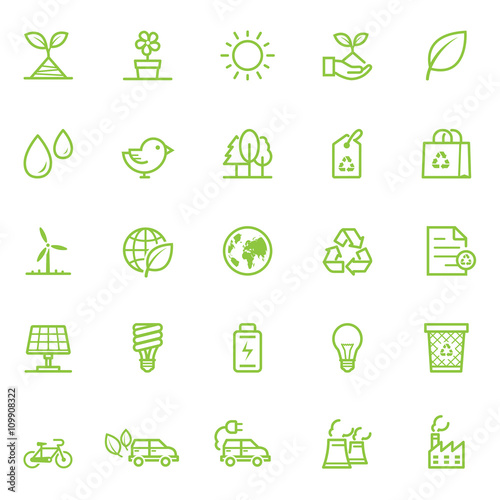 Ecology icons with White Background