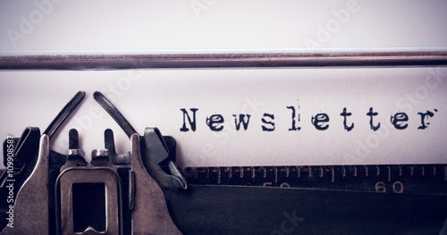 Composite image of the word newsletter against white background