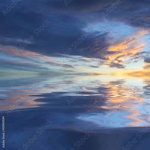 Natural background of the colorful sky and beautiful water reflection, During the time sunrise and sunset © goodze