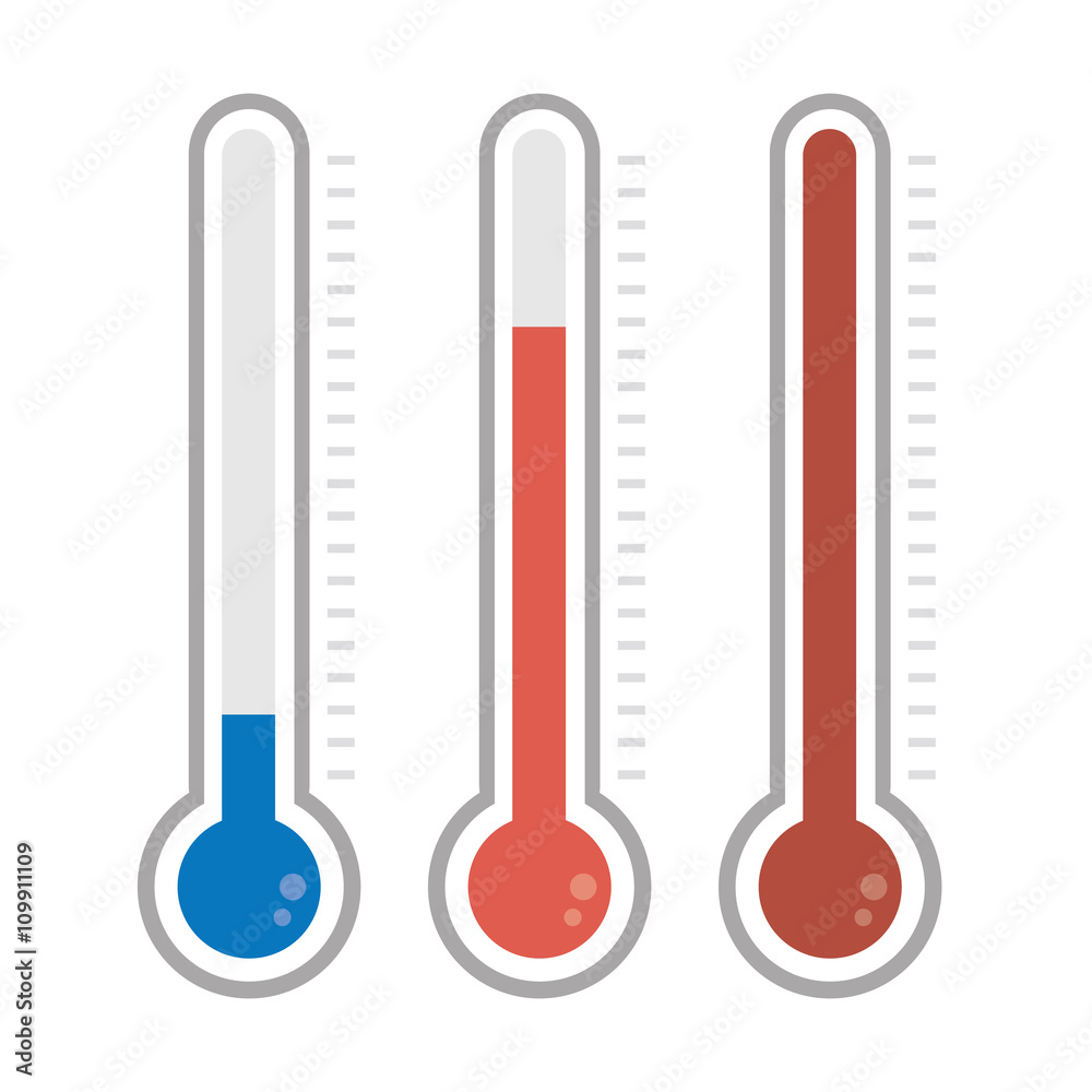 Isolated thermometers in different colors Isolated thermometers in different colors