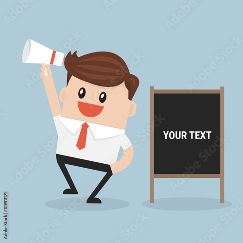 businessman announce advertising. vector