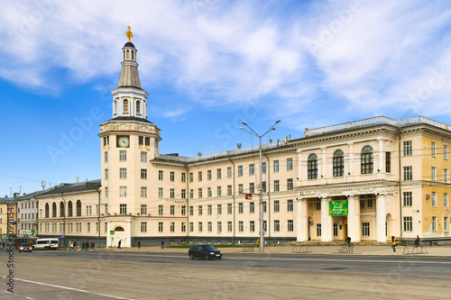 Fototapeta Naklejka Na Ścianę i Meble -  Agricultural Academy building in the center of Republic Square, Cheboksary, Russia