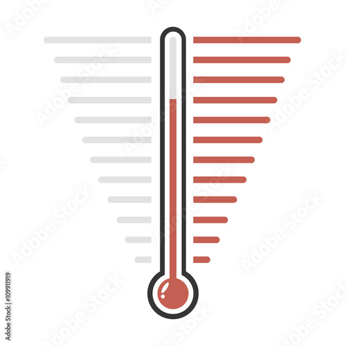 Thermometer red goal vector flat design