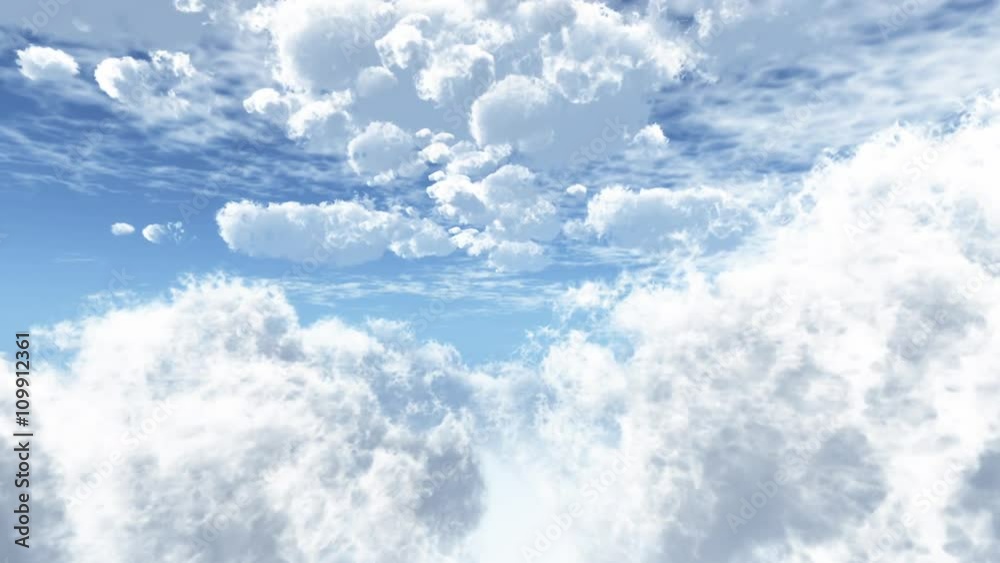 fly over and through the clouds