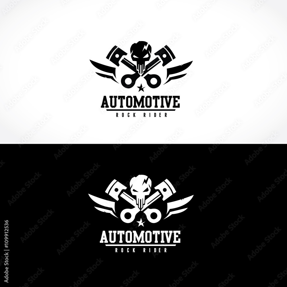 Dark Rider logo. Automotive logo, helmet logo, skull logo design. vertor logo template.