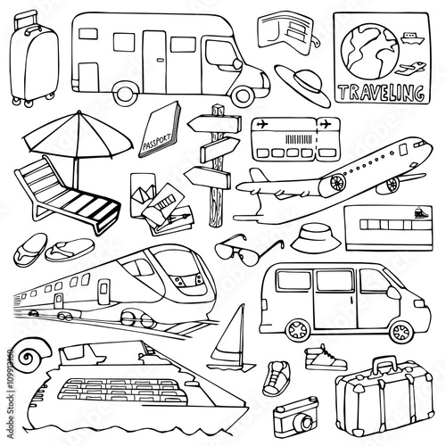 Travel set with transports