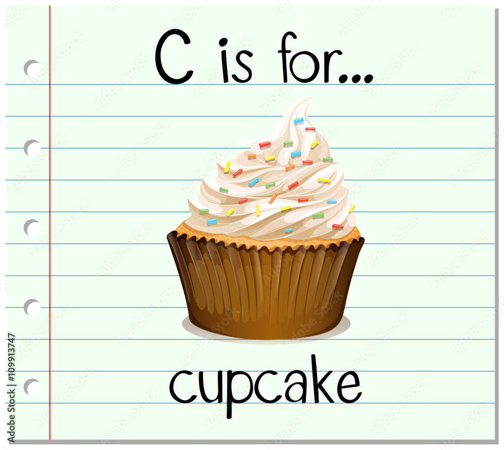 Flashcard letter C is for cupcake Stock Vector | Adobe Stock