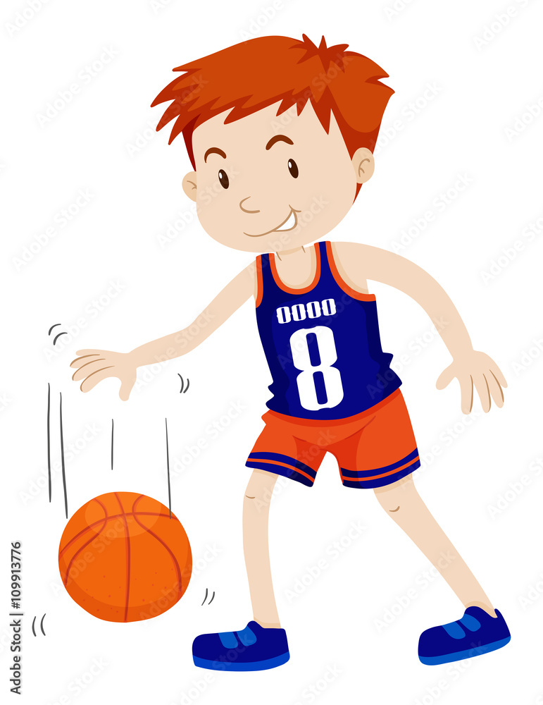 Man playing basketball alone Man playing basketball alone