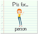 Flashcard letter P is for person