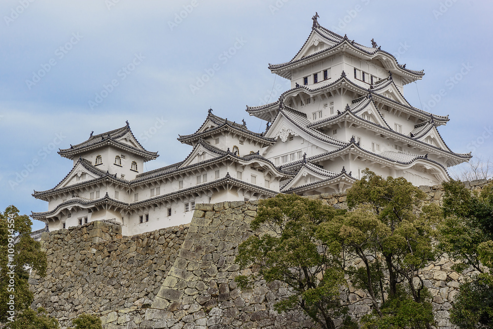 Himeji castle in winter, Himeji, Japan 