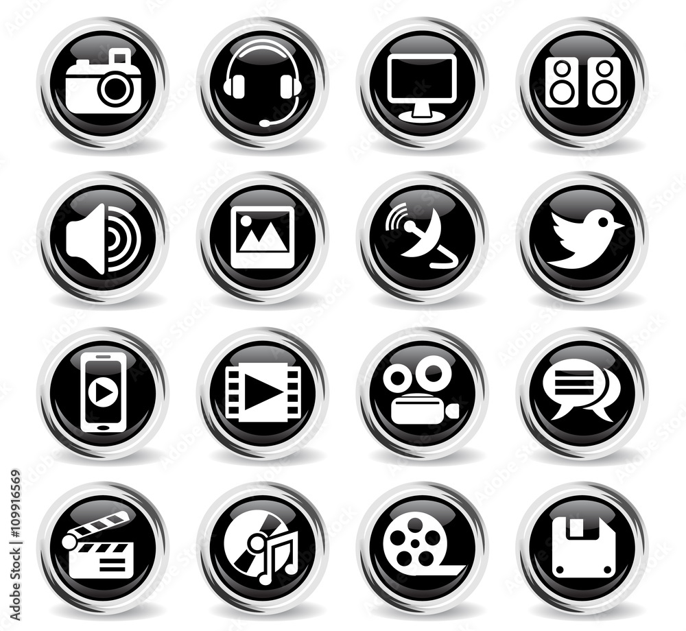 media icon set media icon set