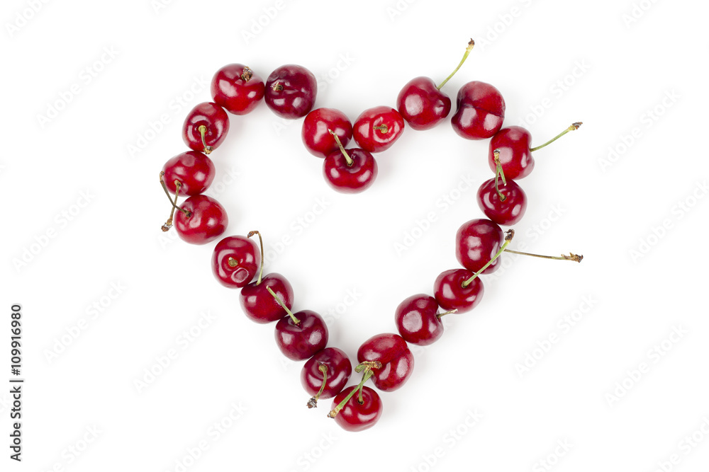 cherries in heart shape cherries in heart shape
