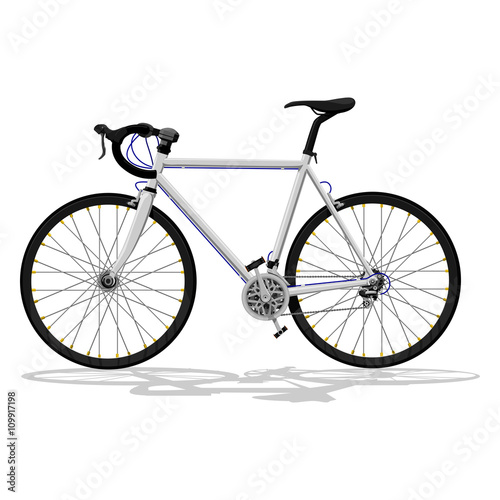 Basic road bike without pattern on frame for creating your own variation
