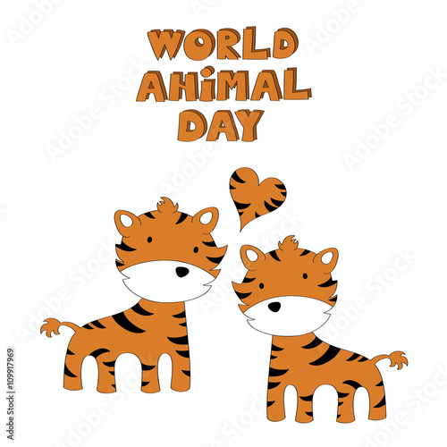 Fototapeta Naklejka Na Ścianę i Meble -  World animal day vector illustration 