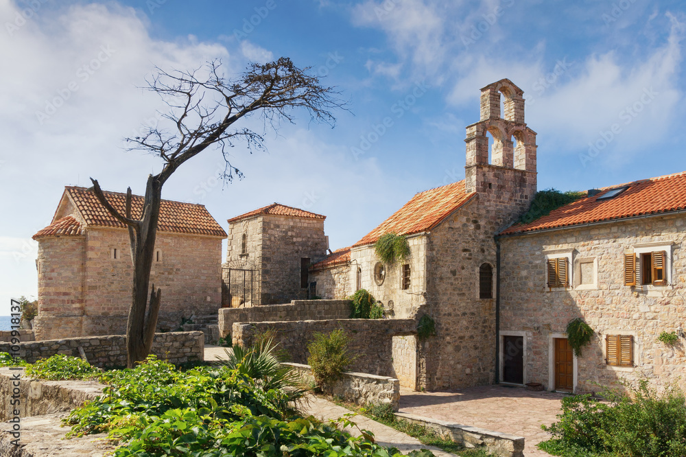 Church of Santa Maria in Punta and Church of St. Sava. Old Town of Budva, Montenegro