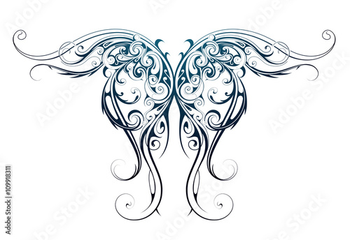Wing shape tattoo