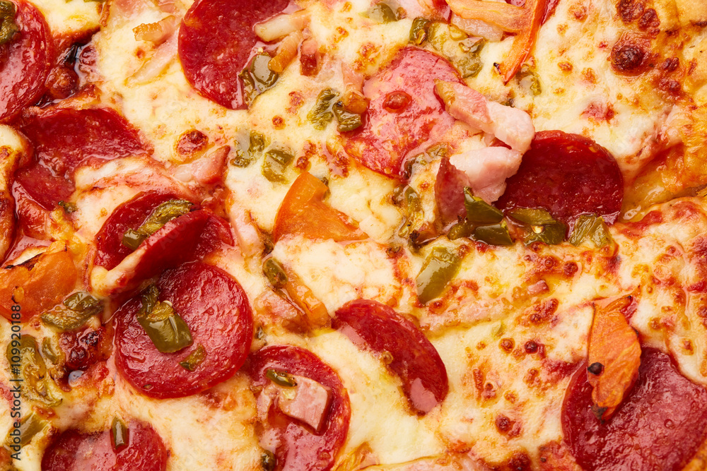 pizza with sausages pizza with sausages