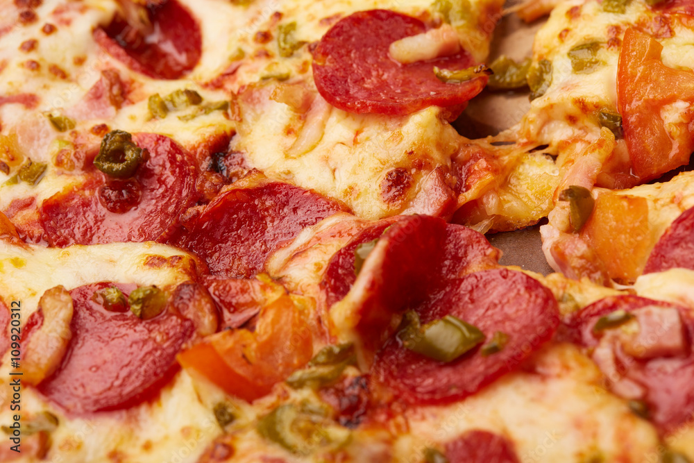 pizza with sausages