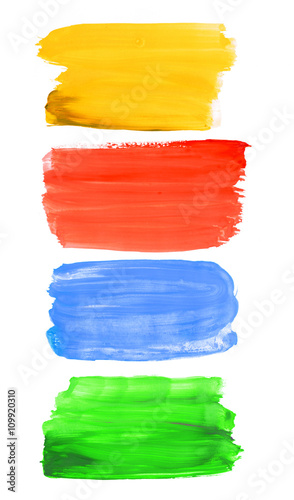 Colorful watercolor brush strokes