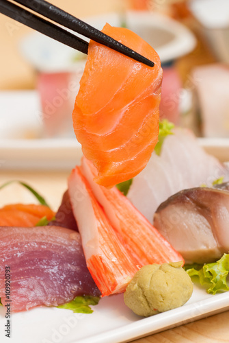 Fresh salmon Sashimi