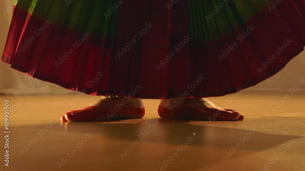 The ankle bells accentuate the foot work of a classical Indian dancer.