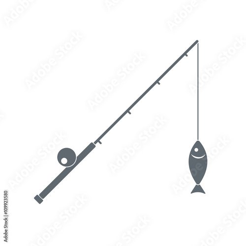 Fishing rod icon. Vector illustration 