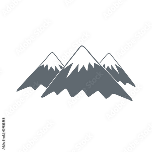 Mountain icon. Vector concept illustration for design